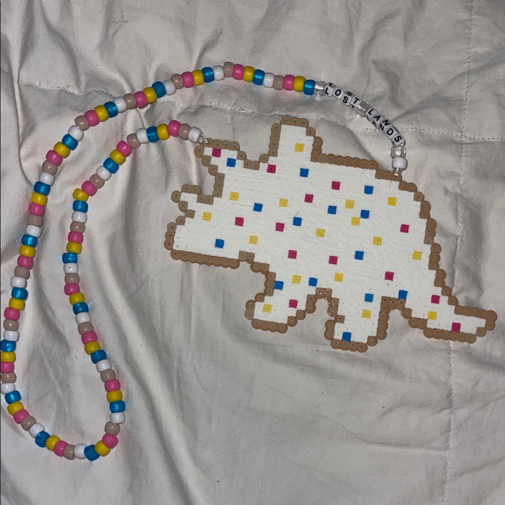 Colorful Dinosaur: Lost Lands: Beaded Perler Necklace